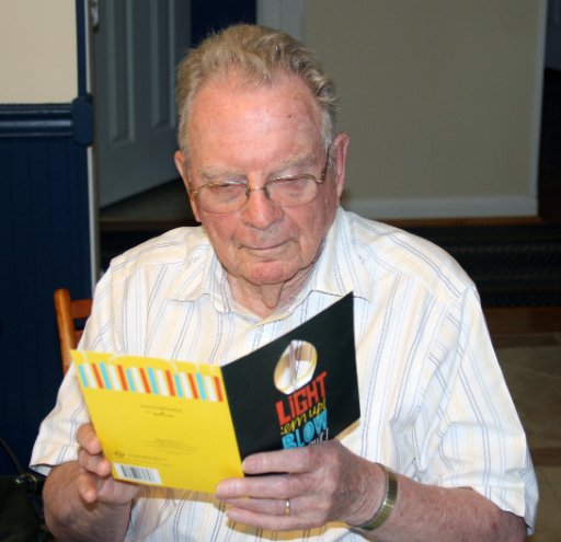 Opening birthday cards